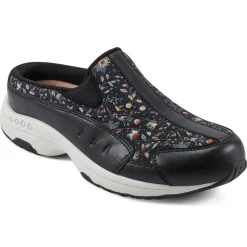 Traveltime Family|Traveltime Clogs>Easy Spirit Traveltime Clogs Black Prairie Floral