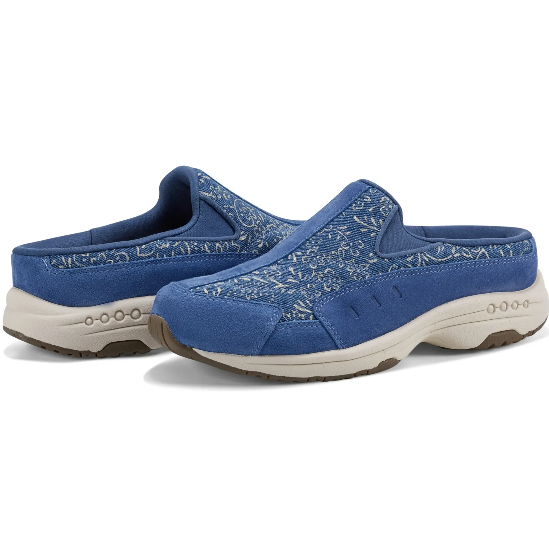 Traveltime Family|Traveltime Clogs>Easy Spirit Traveltime Clogs Denim/Gold