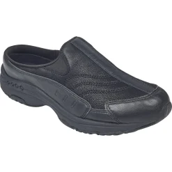 Traveltime Family|Traveltime Clogs>Easy Spirit Traveltime Leather Clogs Black Leather