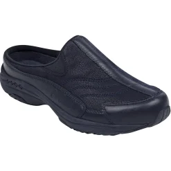 Traveltime Family|Traveltime Clogs>Easy Spirit Traveltime Leather Clogs Navy Leather