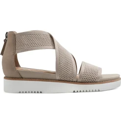 Casual|Sandals>Easy Spirit Wander Flat Sandals Taupe Knit